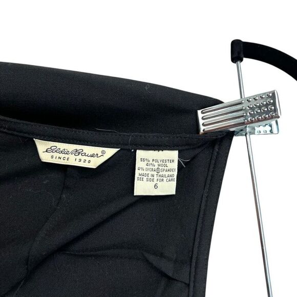 Eddie Bauer Women Wool Blend Skirt A Line Stretch One Pleat Zip Black Size 6 - Picture 6 of 6